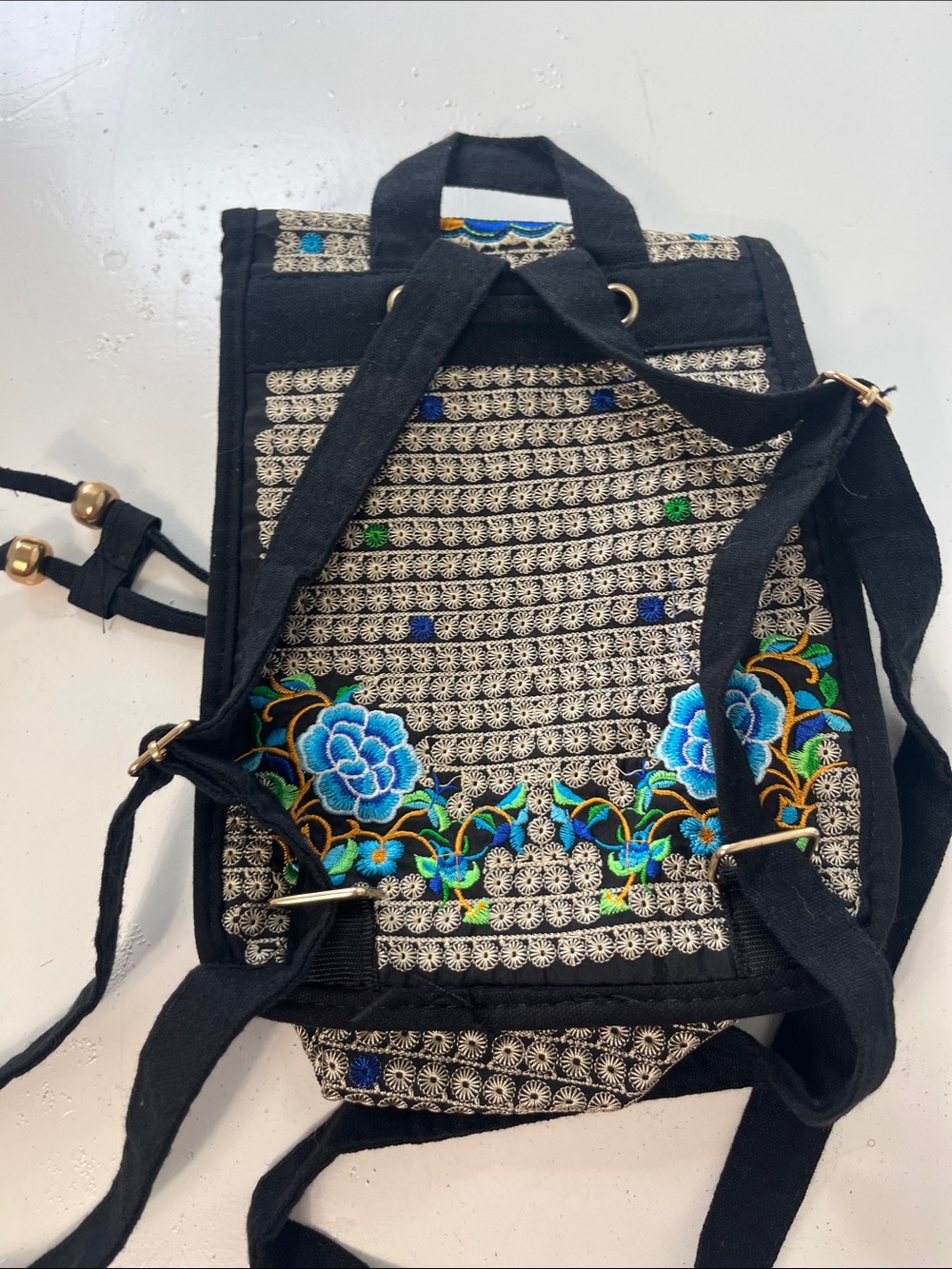 Magnetld Backpack Style Ornate Japanese Floral Pattern Bag - Picture 3 of 5